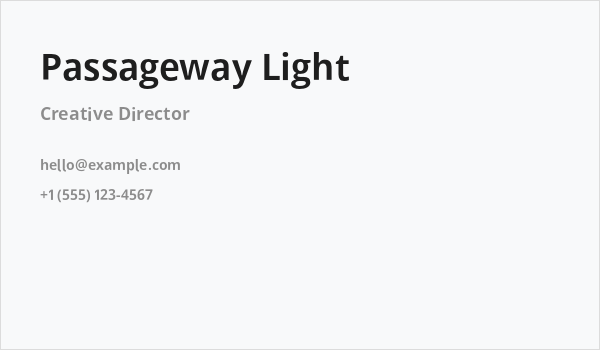 Passageway Light Business Card