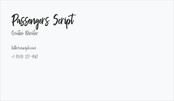 Passengers Script Business Card