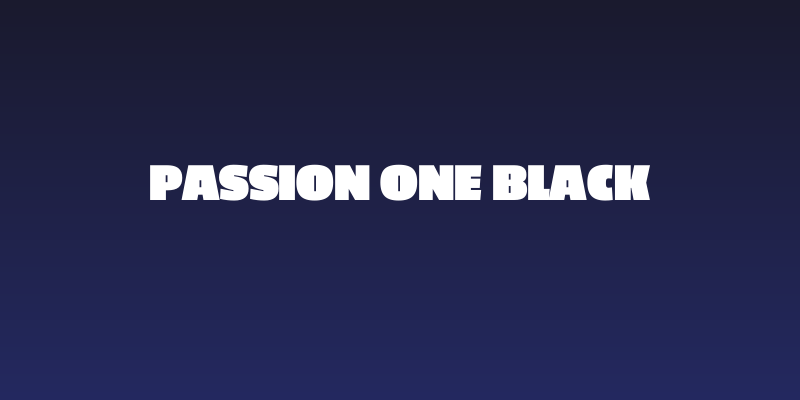 Passion One Black Social Header