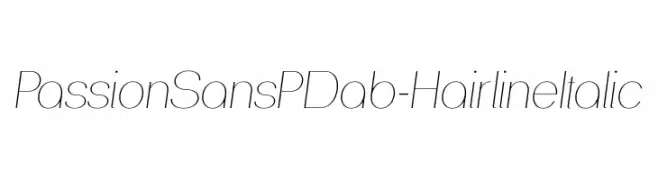 PassionSansPDab-HairlineItalic  font caratteri gratis