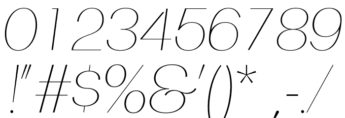 PassionSansPDab-HairlineItalic Font OTHER CHARS