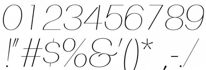 PassionSansPDab-HairlineItalic Font OTHER CHARS