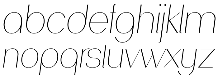 PassionSansPDab-HairlineItalic Font LOWERCASE