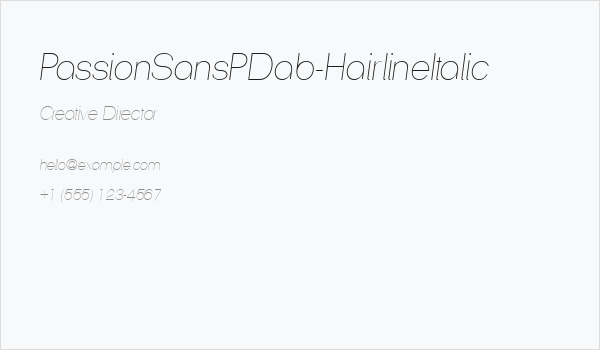 PassionSansPDab-HairlineItalic Business Card