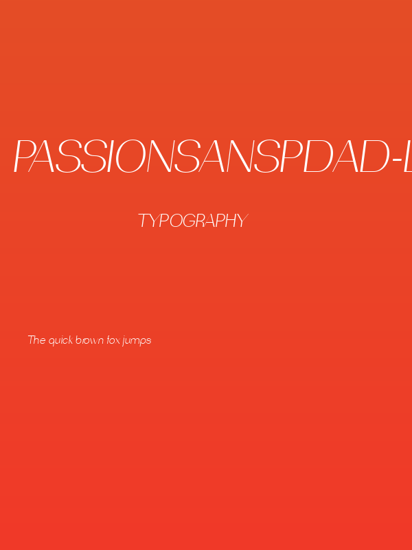 PassionSansPDad-LightItalic Poster