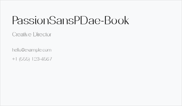 PassionSansPDae-Book Business Card