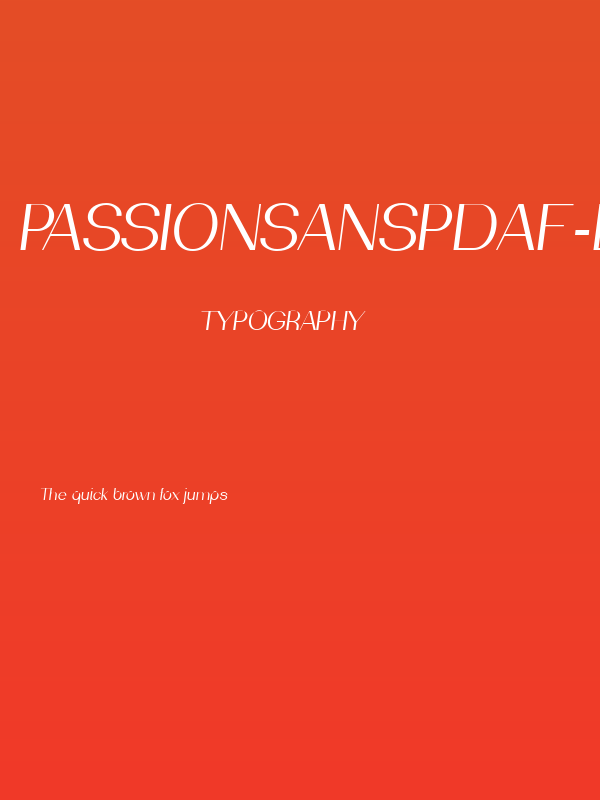 PassionSansPDaf-BookItalic Poster