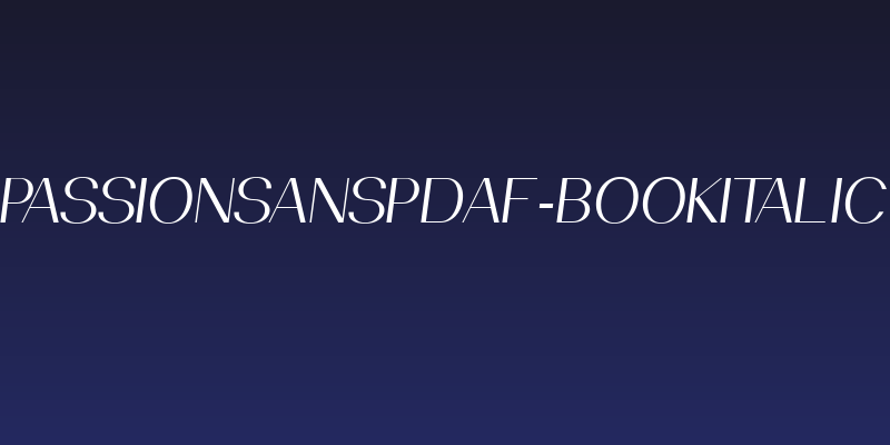 PassionSansPDaf-BookItalic Social Header