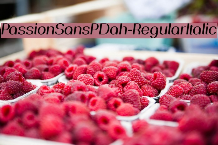 PassionSansPDah-RegularItalic Font examples