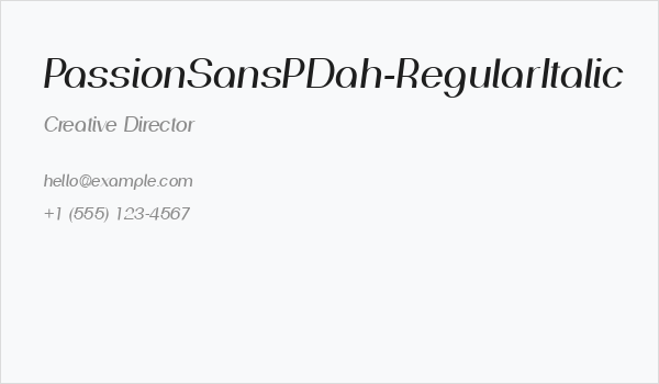 PassionSansPDah-RegularItalic Business Card