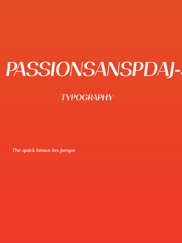 PassionSansPDaj-SemiBoldItalic Poster