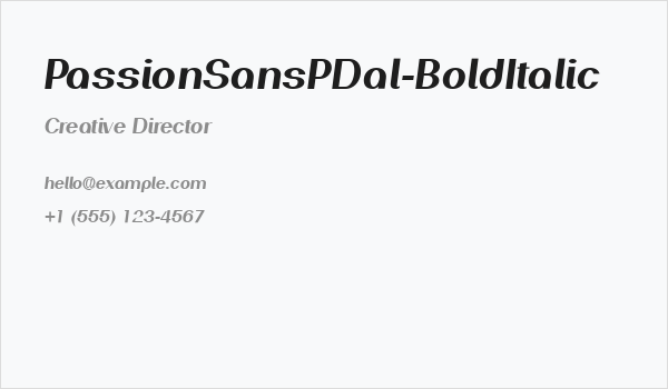 PassionSansPDal-BoldItalic Business Card