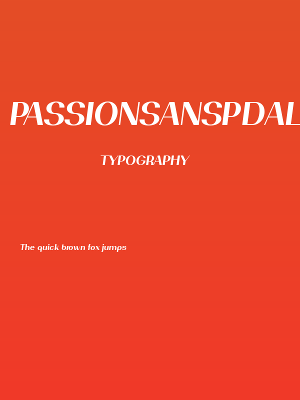 PassionSansPDal-BoldItalic Poster