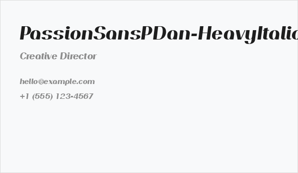 PassionSansPDan-HeavyItalic Business Card