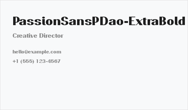 PassionSansPDao-ExtraBold Business Card
