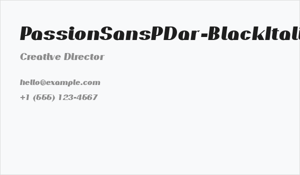 PassionSansPDar-BlackItalic Business Card