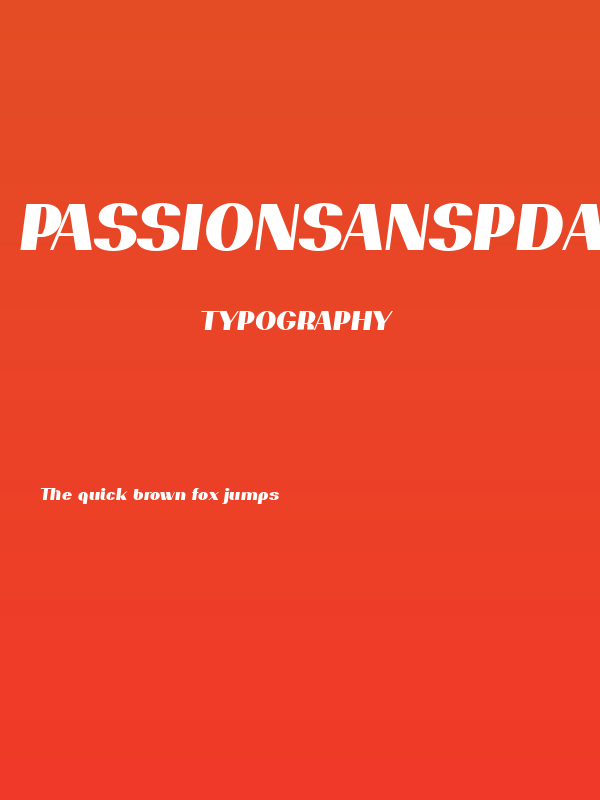 PassionSansPDar-BlackItalic Poster