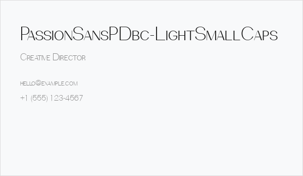 PassionSansPDbc-LightSmallCaps Business Card