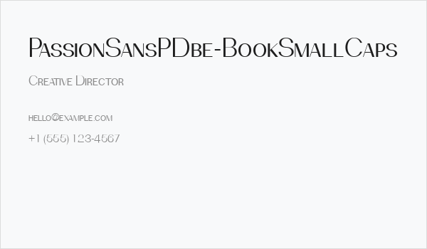 PassionSansPDbe-BookSmallCaps Business Card