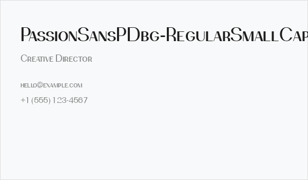 PassionSansPDbg-RegularSmallCaps Business Card