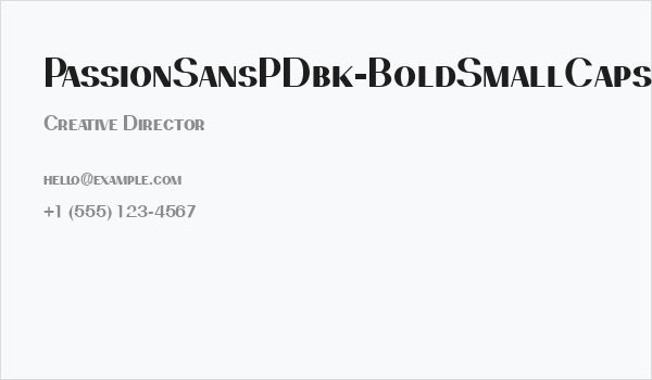 PassionSansPDbk-BoldSmallCaps Business Card