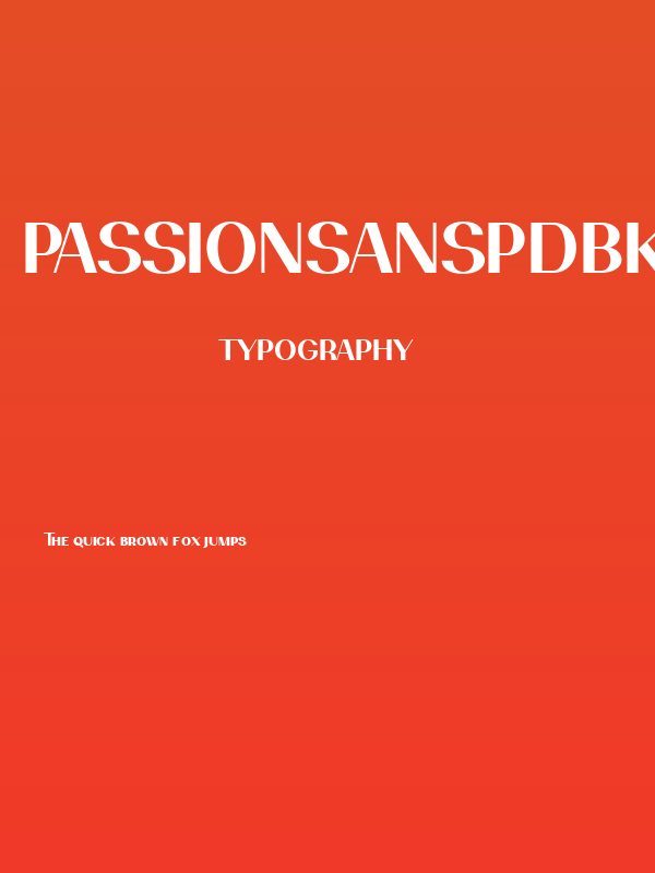 PassionSansPDbk-BoldSmallCaps Poster
