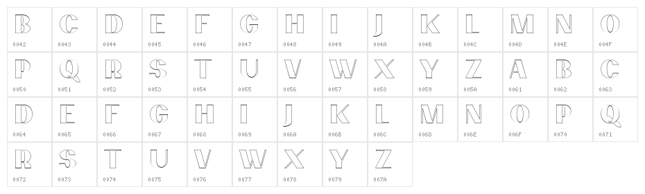 PassionSansPDca-OutlineLight Character Map