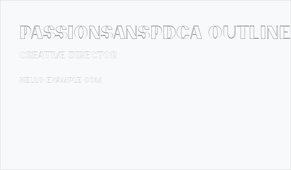 PassionSansPDca-OutlineLight Business Card