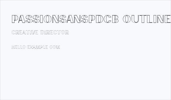 PassionSansPDcb-OutlineHeavy Business Card