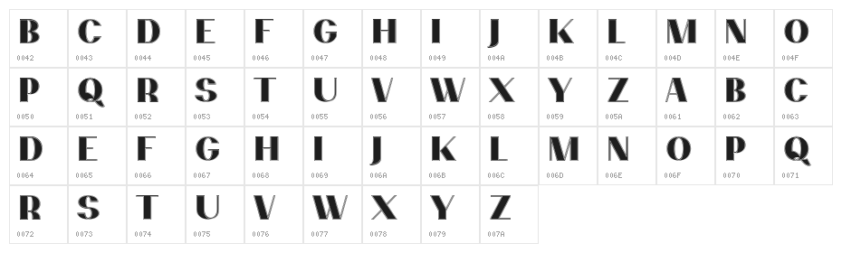 PassionSansPDcc-Contour Character Map