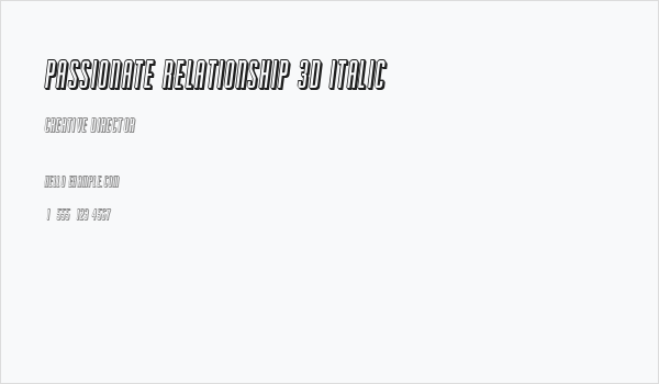 Passionate Relationship 3D Italic Business Card