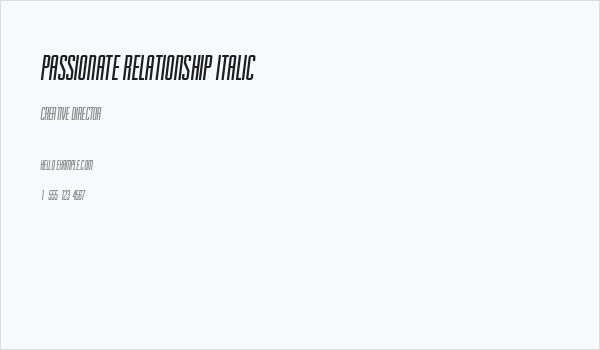 Passionate Relationship Italic Business Card