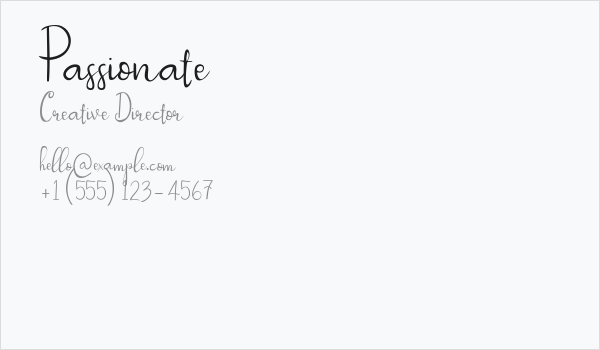 Passionate Business Card