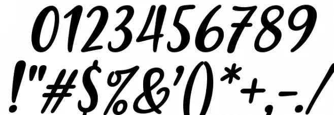 PassiontoActionSlant Font OTHER CHARS