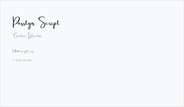 Passtyn Script Business Card