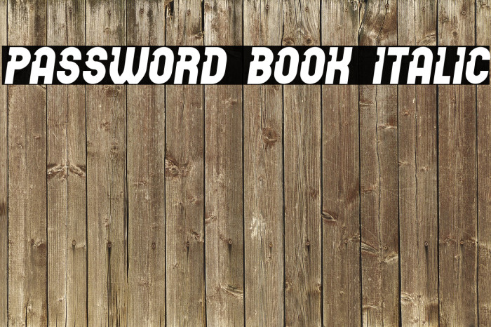 Password Book Italic Font examples