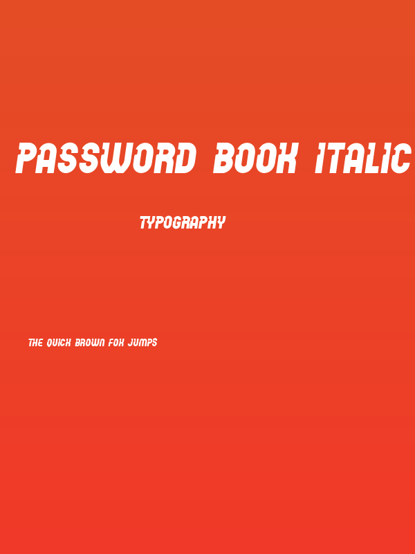 Password Book Italic Poster