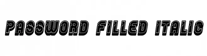 Password Filled Italic  font caratteri gratis