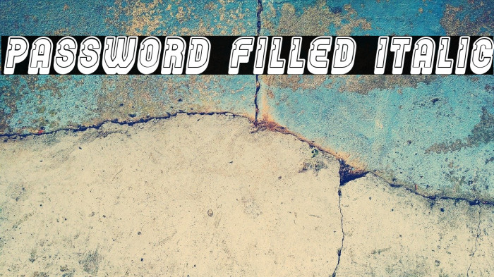 Password Filled Italic Font examples