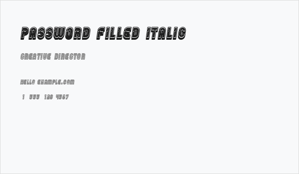 Password Filled Italic Business Card