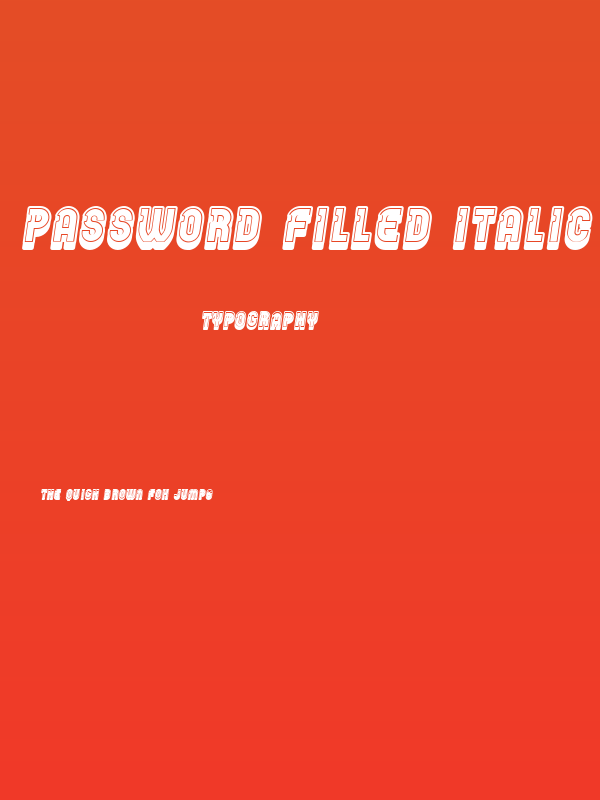 Password Filled Italic Poster