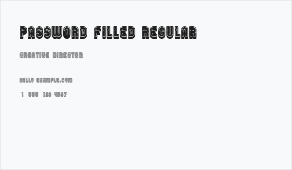 Password Filled Regular Business Card