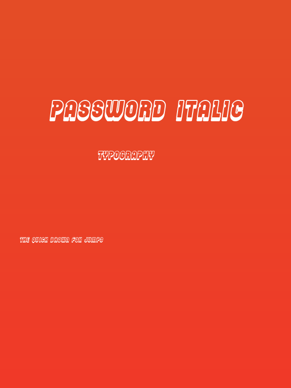 Password Italic Poster