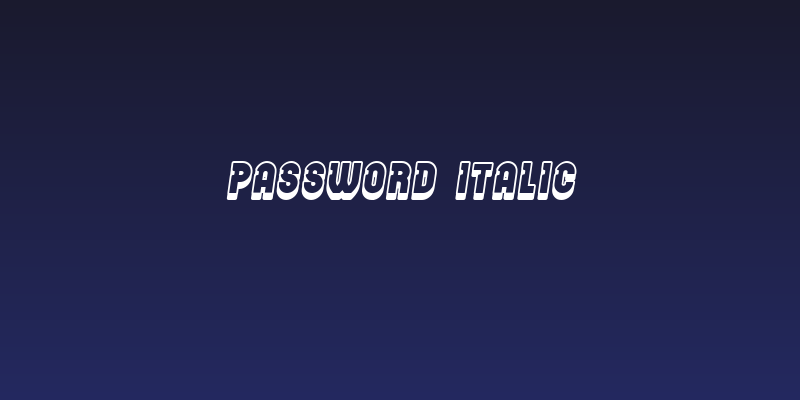 Password Italic Social Header