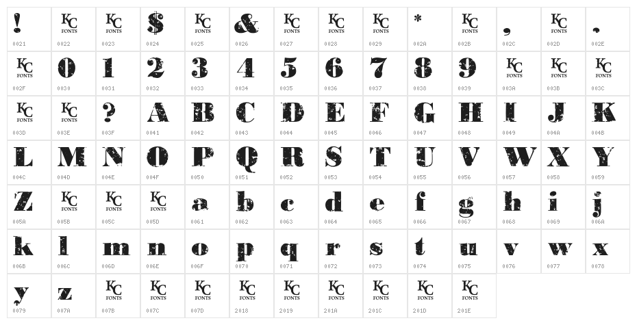 PastDue Character Map