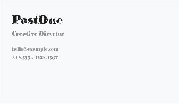 PastDue Business Card