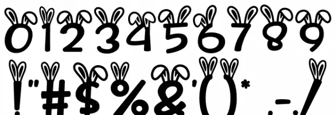 Pastel Palooza Bunny Ear Font OTHER CHARS