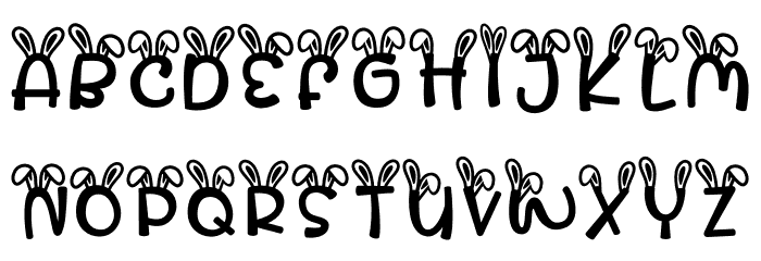 Pastel Palooza Bunny Ear Font UPPERCASE