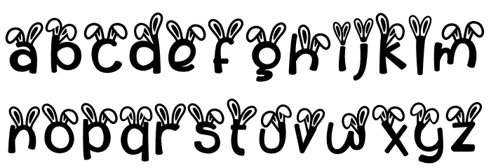 Pastel Palooza Bunny Ear Font LOWERCASE