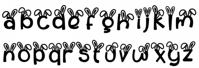 Pastel Palooza Bunny Ear 字体 小写